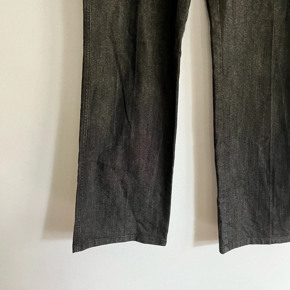 St. John Gold Black Flare High Waist Jeans